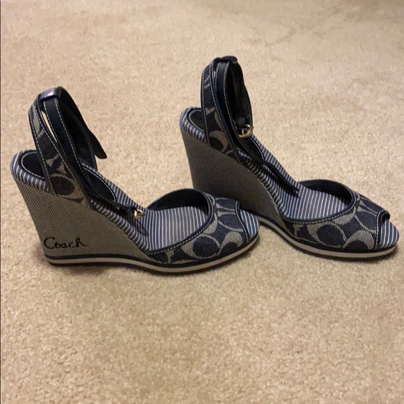 Coach Shoes - Coach denim wedges